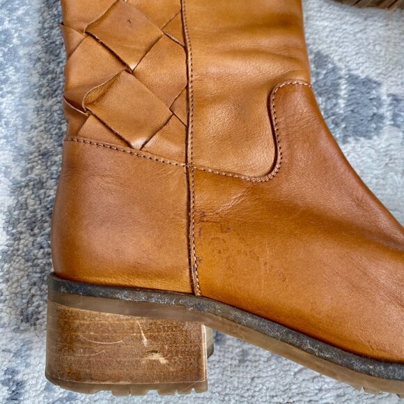 Fabianelli Tan Woven Leather Lined Boots - Picture 3 of 8